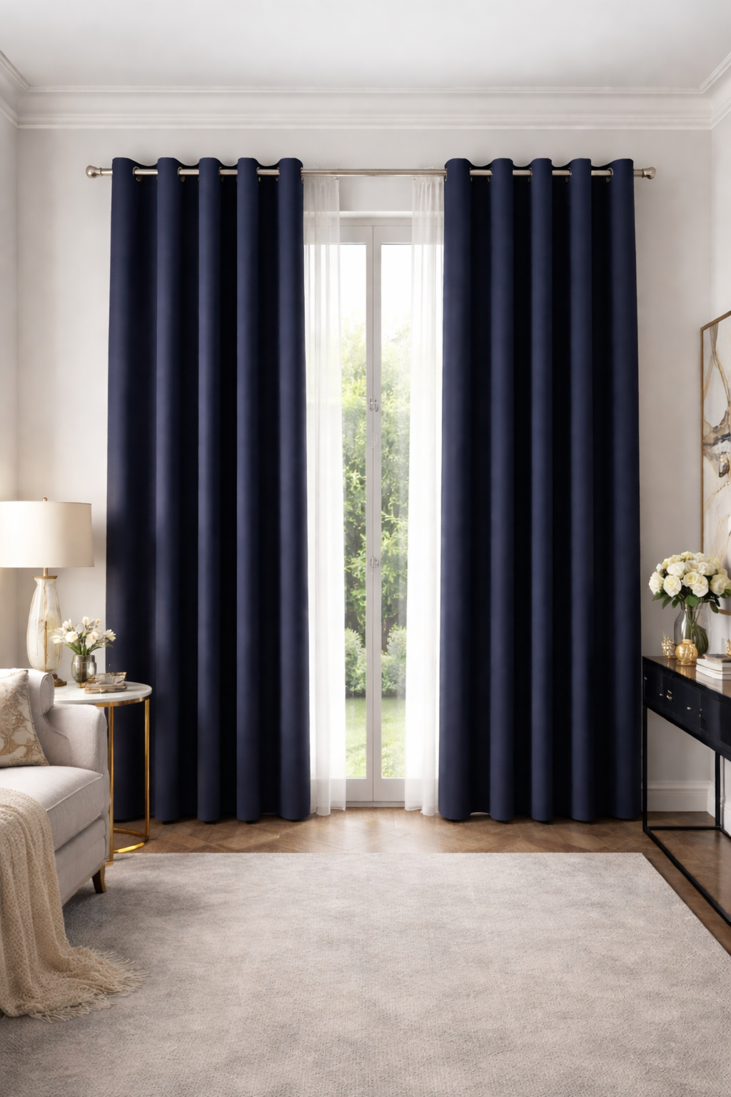 Cortina blackout doble faz con aros