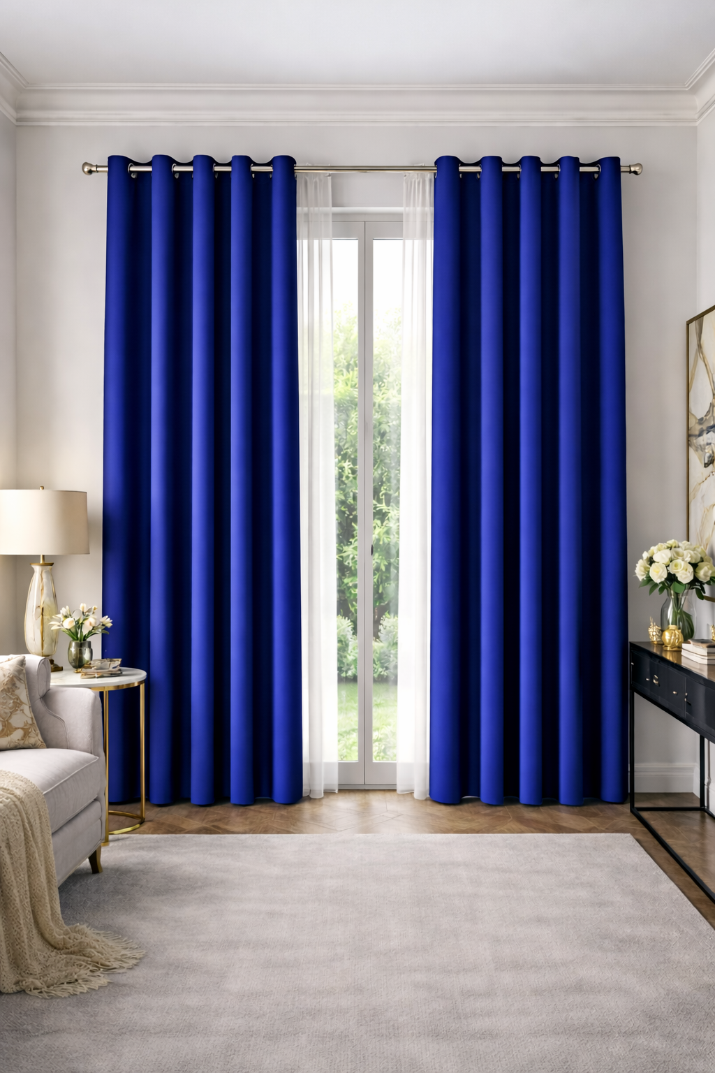 Cortina blackout doble faz con aros