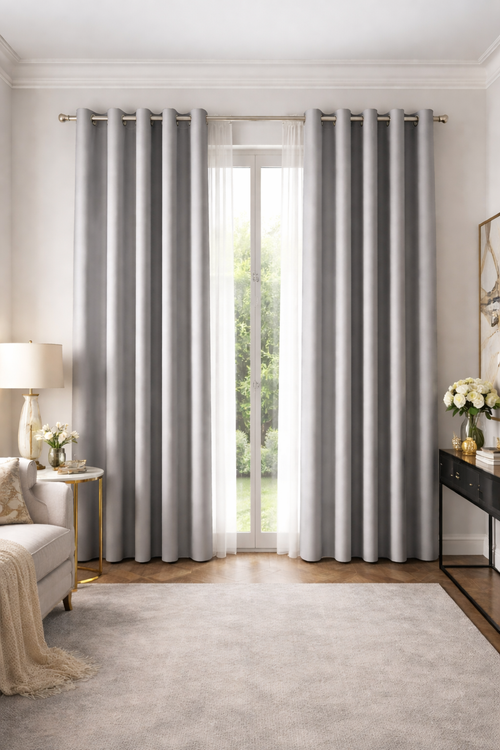 Cortina blackout doble faz con aros