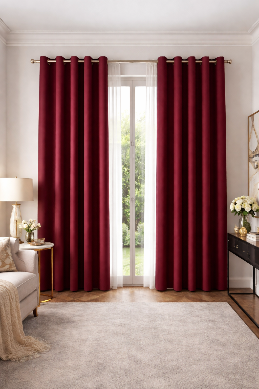 Cortina blackout doble faz con aros